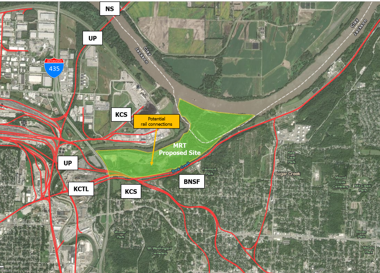 overhead view of the Missouri River Terminal 